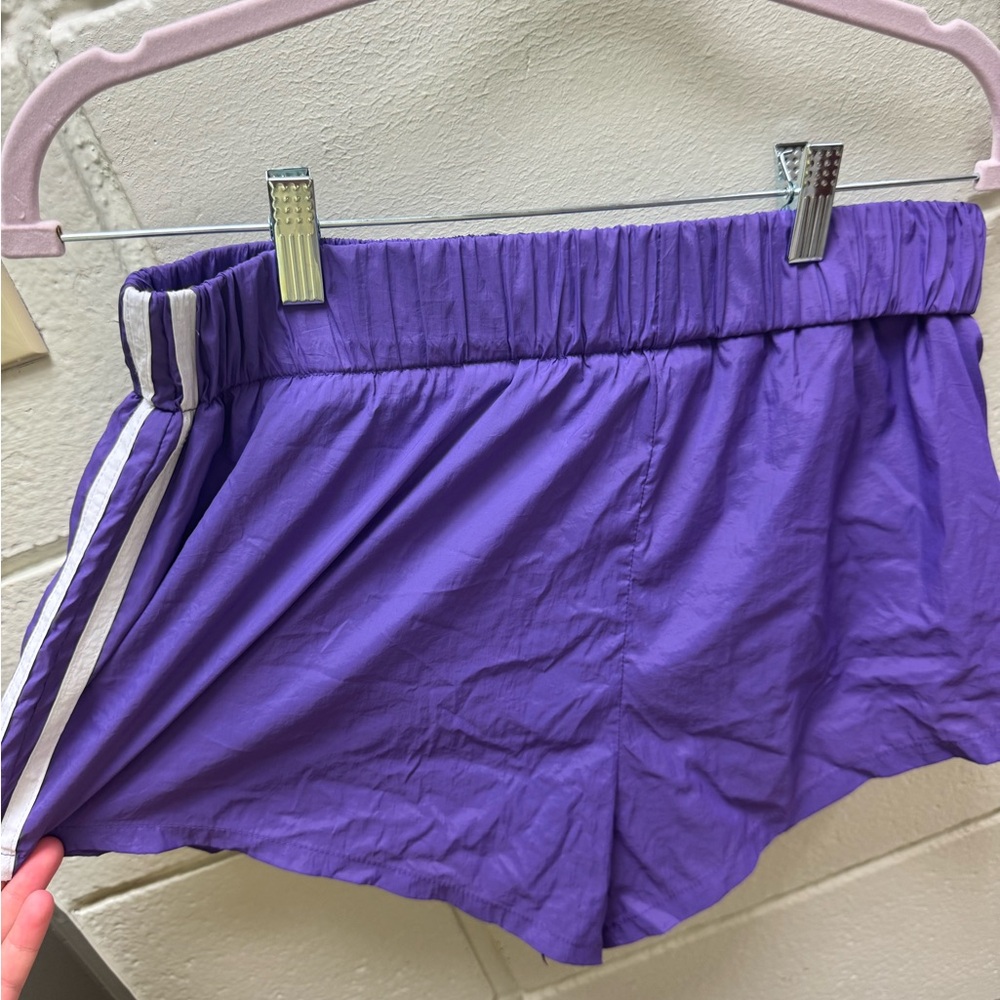NEVER WORN AND NOT ONLINE Purple Daily Drills super bounce shorts with lines